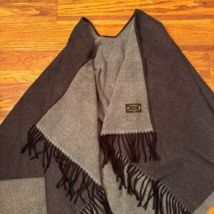 Italian Navy Cashmere Wrap Poncho